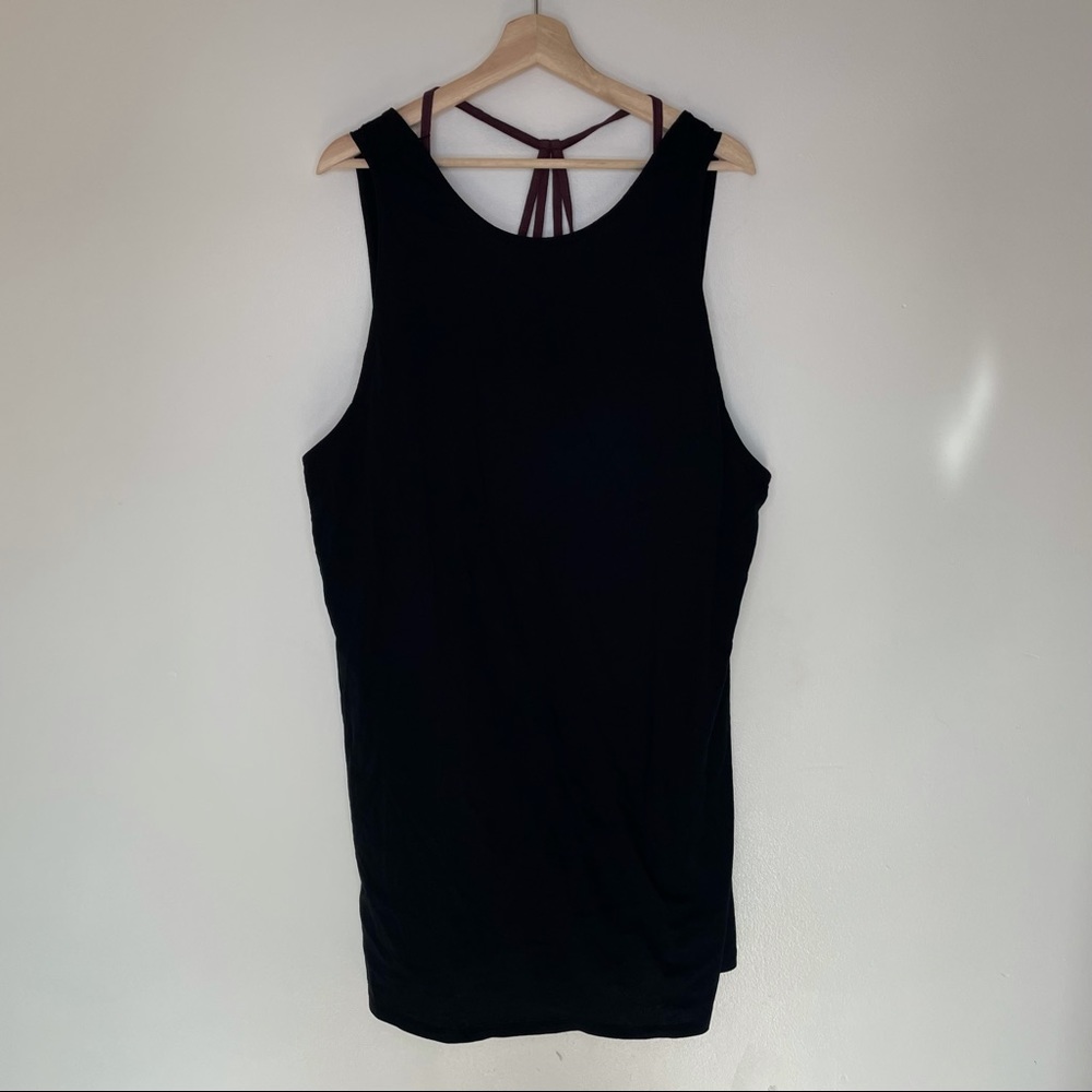 Simply Cacique Black Pajama Sleep Shirt Chemise Tank Bra Animal Print - Picture 4 of 9
